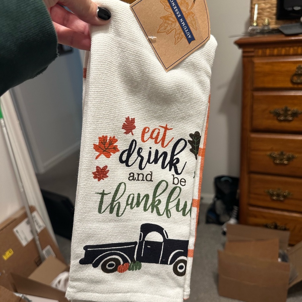 Thanksgiving Kitchen Towel with Truck Design